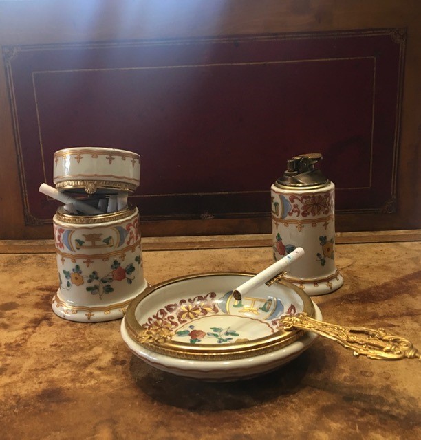 Set da fumo in porcellana con decorazioni a mano – Brocante Mollard